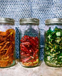 Dried Veggies in Glass Jars