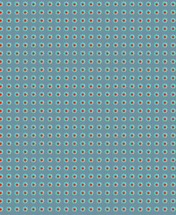 Petite Turquoise Flowers With Red Centre