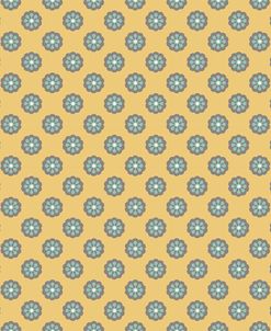 Pattern Blue Rosettes On Mocca