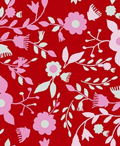 Pattern Branches On Red Background