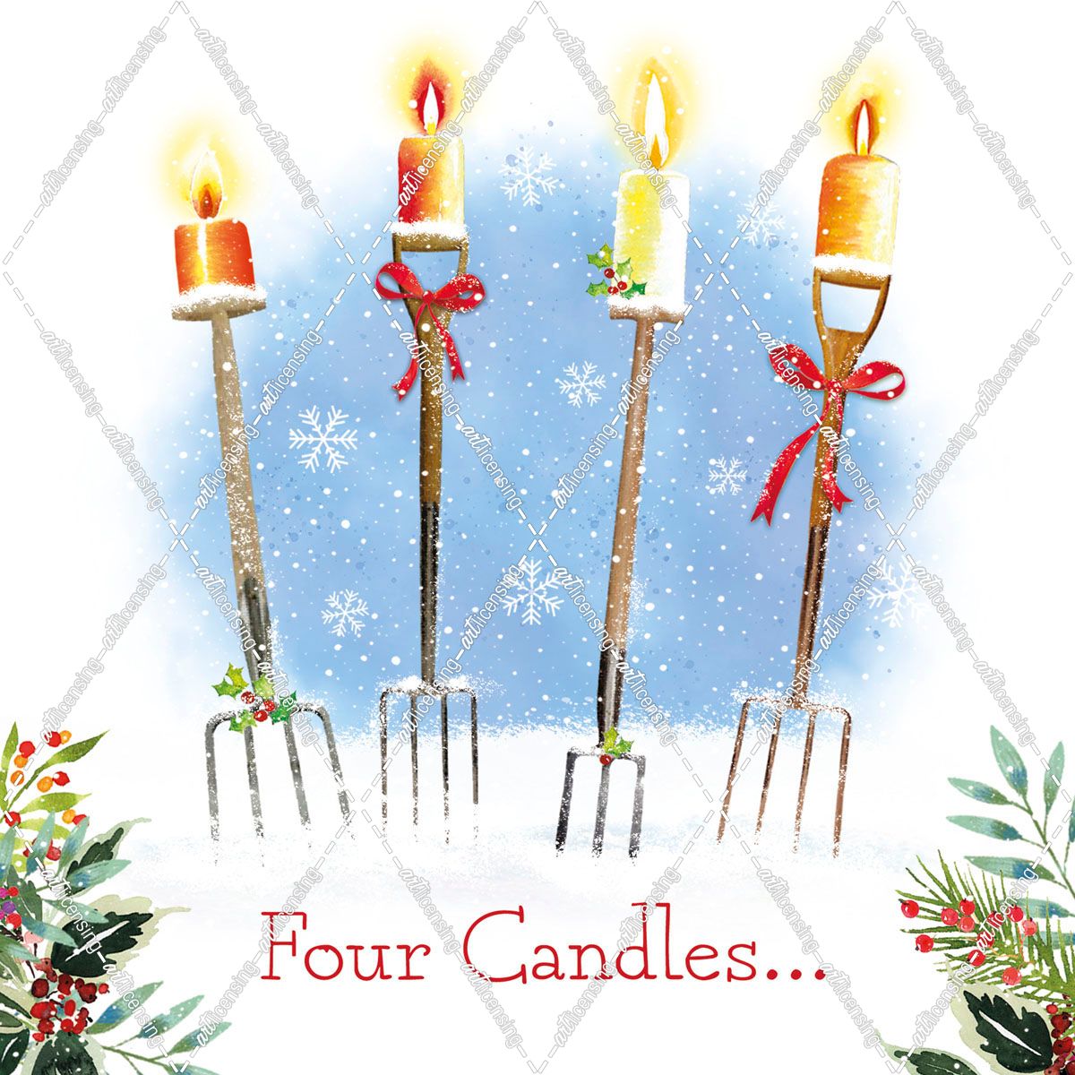 ELX21410 – Four Candles in the Snow