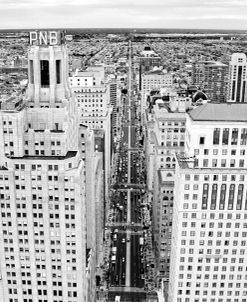 Broad Street (aerial) (b/w)