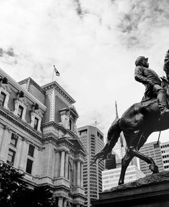 City Hall Sculpture (horse) (b/w)
