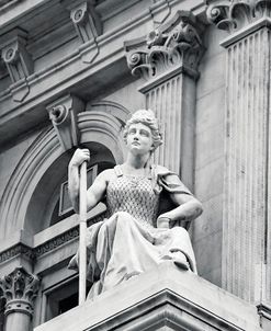 City Hall Sculpture (woman) (b/w)