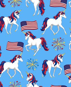Patriotic Unicorns and American Flags
