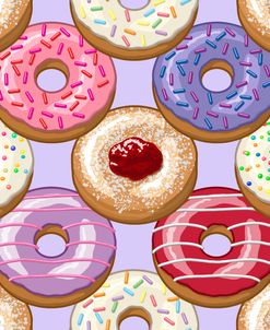 Doughnuts Pattern Pink Purple