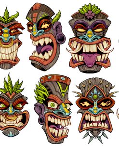 Tiki Heads Flat