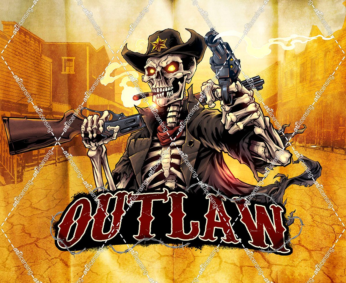 Cowboy Skeleton Outlaw Mascot