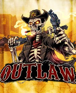 Cowboy Skeleton Outlaw Mascot