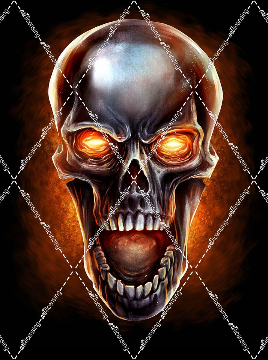 Metal Fire Skull