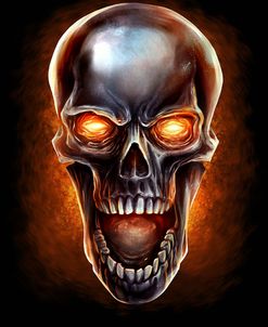 Metal Fire Skull