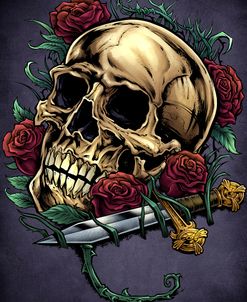 Skull, Roses, And Dagger