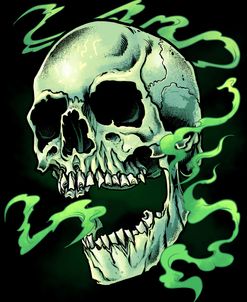 Green Smoky Skull