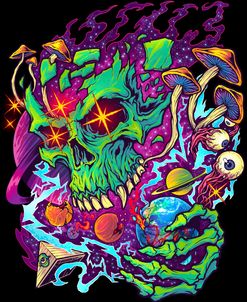 Cosmic Psychedelic Space Skull