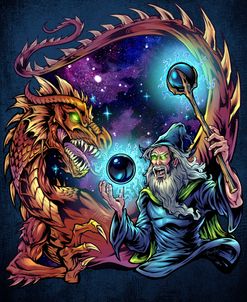 Wizard Fighting A Dragon