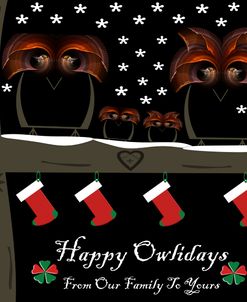 Happy Owlidays Christmas Owls