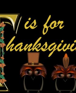 T Is For Thanksgiving Owls