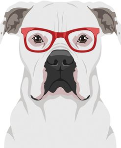 American Bulldog Wearing Hipster Glasses