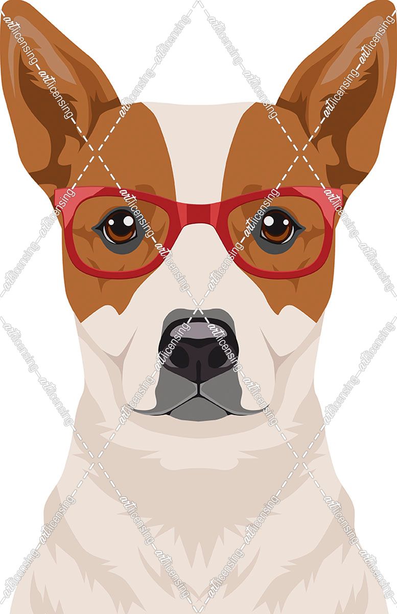 Australian Cattle Dog Wearing Hipster Glasses