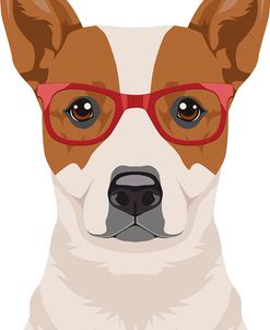 Australian Cattle Dog Wearing Hipster Glasses