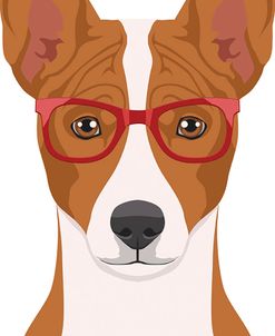 Basenji Wearing Hipster Glasses