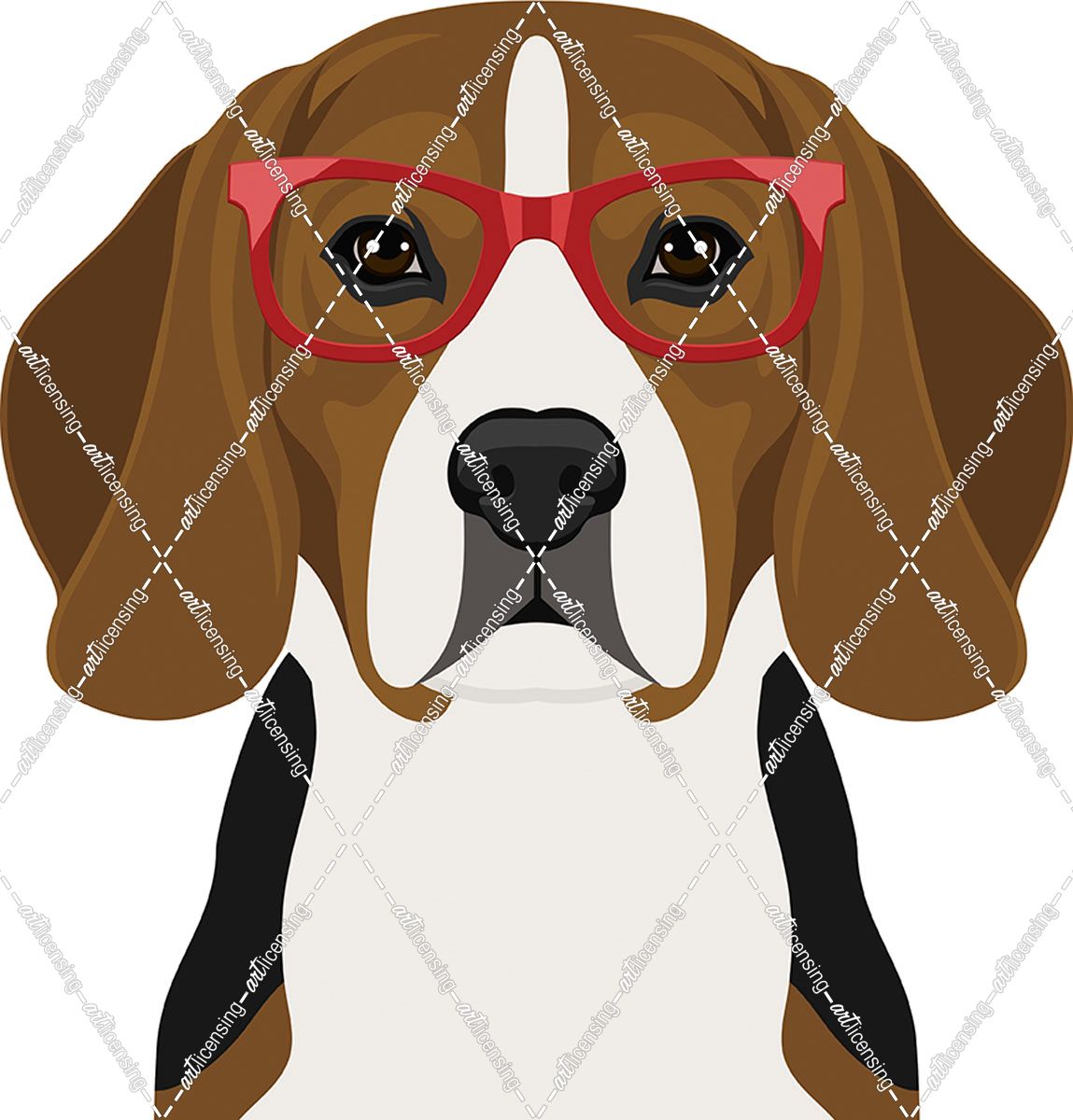 Beagle Wearing Hipster Glasses 2