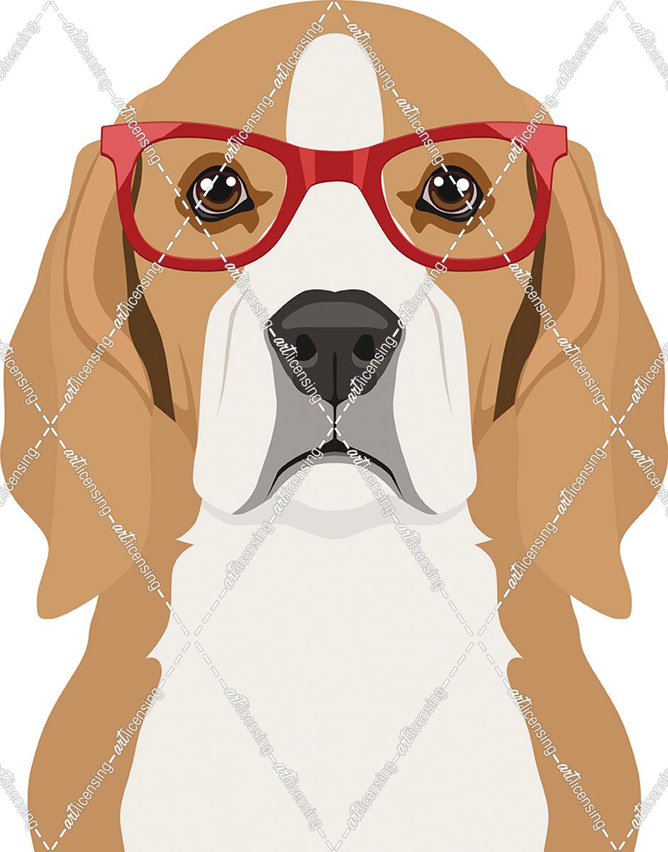 Beagle Wearing Hipster Glasses