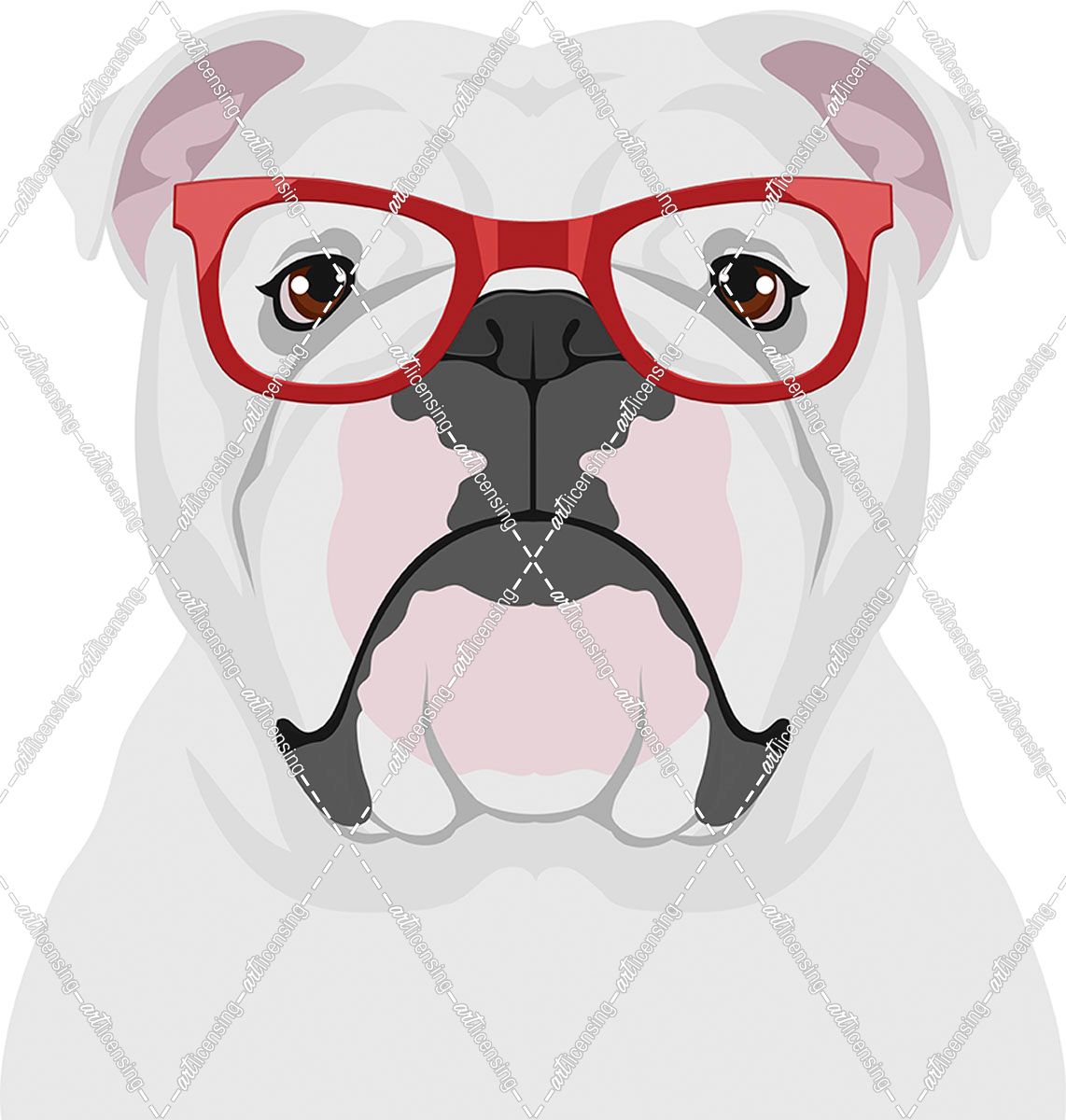 English Bulldog Wearing Hipster Glasses