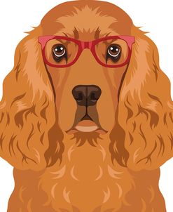 English Cocker Spaniel Wearing Hipster Glasses