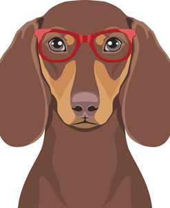 Dachshund Wearing Hipster Glasses 2