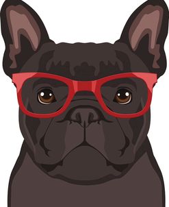 French Bulldog Wearing Hipster Glasses 2