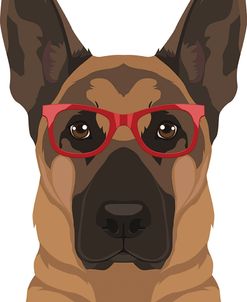 German Shepherd Wearing Hipster Glasses