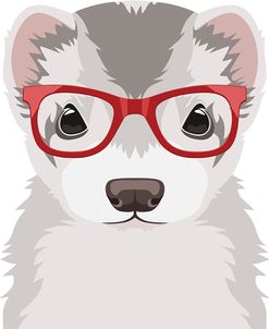 Ferret Wearing Hipster Glasses 2