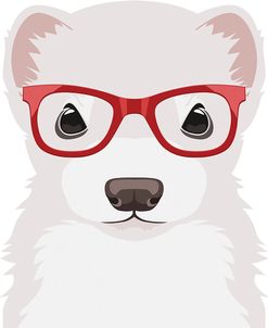 Ferret Wearing Hipster Glasses 4