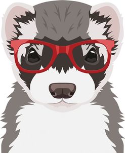 Ferret Wearing Hipster Glasses