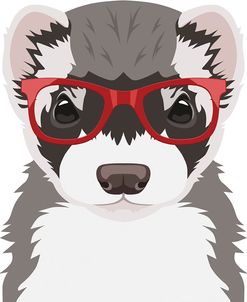 Ferret Wearing Hipster Glasses