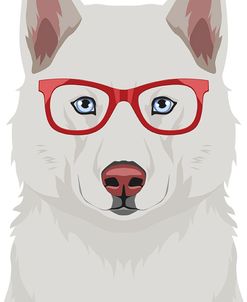 Husky Wearing Hipster Glasses
