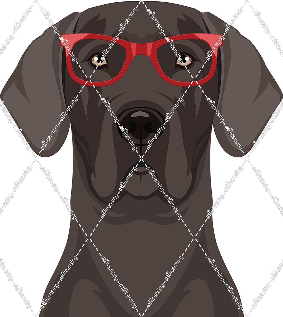 Great Dane Wearing Hipster Glasses