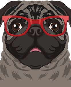 Pug Wearing Hipster Glasses 4
