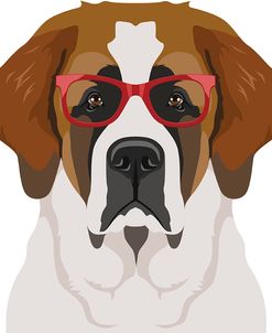 Saint Bernard Wearing Hipster Glasses