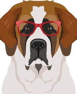 Saint Bernard Wearing Hipster Glasses