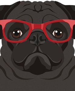 Pug Wearing Hipster Glasses