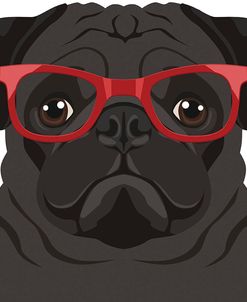 Pug Wearing Hipster Glasses