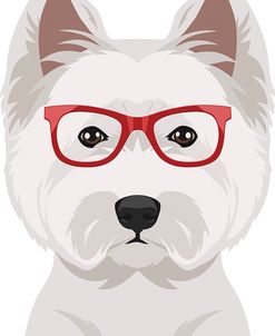 West Highland Terrier Wearing Hipster Glasses