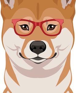 Shiba Inu Wearing Hipster Glasses