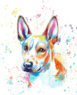 Colorful Watercolor Basenji