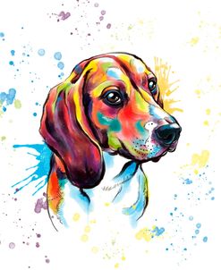 Colorful Watercolor Beagle