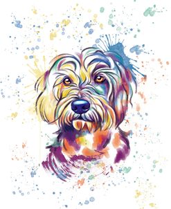 Colorful Watercolor Goldendoodle 2