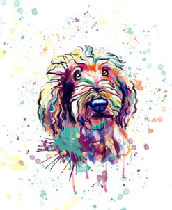 Colorful Watercolor Goldendoodle 3
