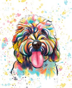 Colorful Watercolor Goldendoodle 4